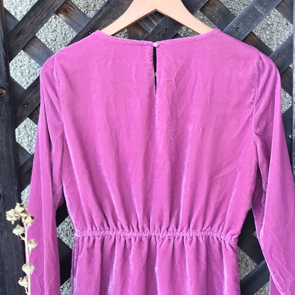 J. Crew beautiful NWT velvet dress round neck, wrap bottom, lined, purple/pink - Picture 6 of 16
